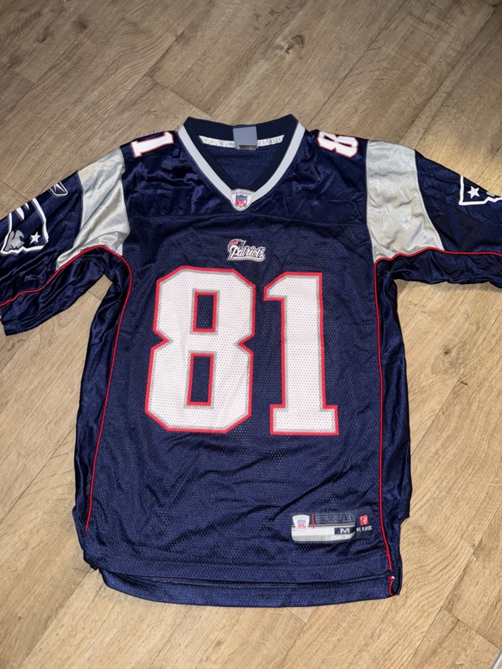 Patriots #81 Navy Football Jersey